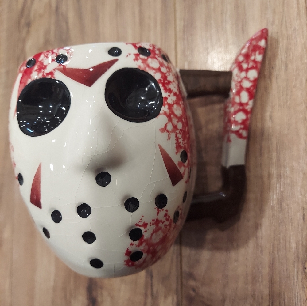 Friday The 13th Jason Voorhees Mask Knife Horror Halloween Ceramic Coffee Mug
